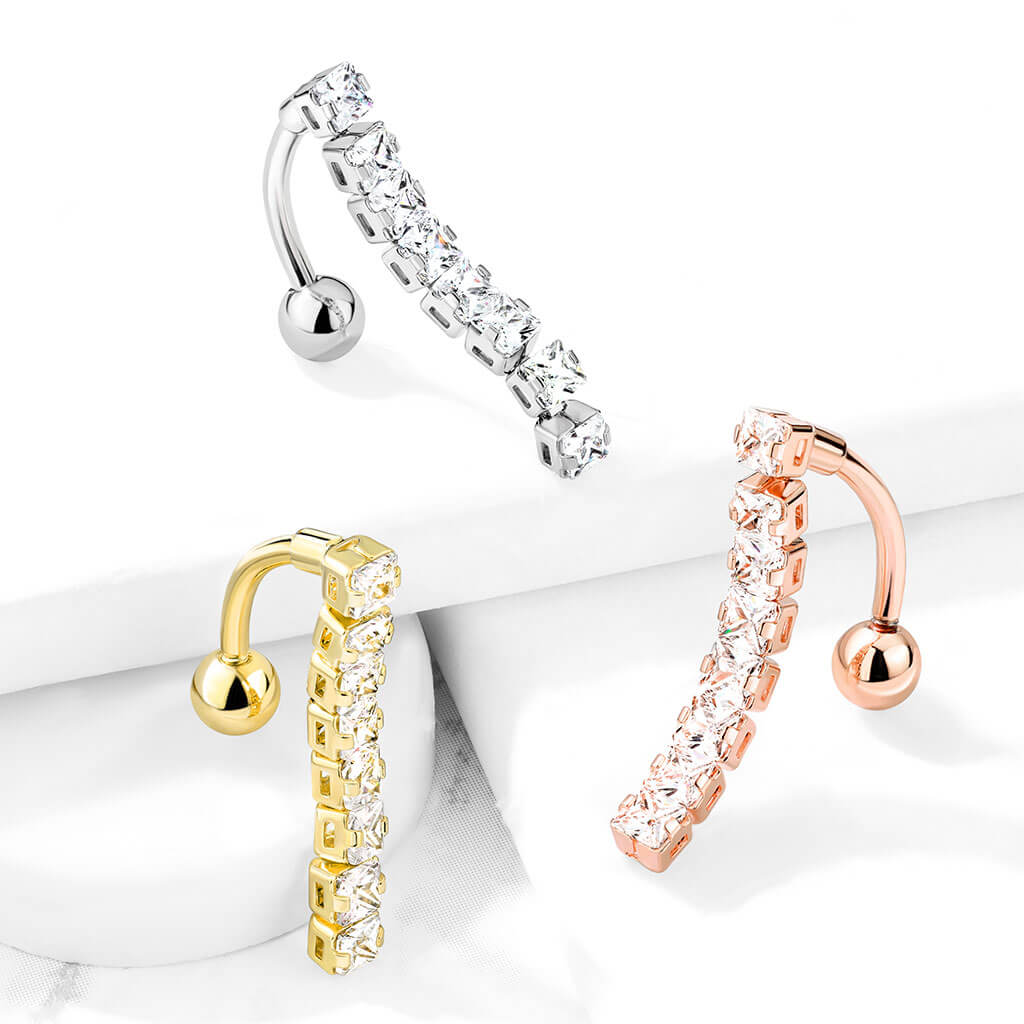 Piercing Nombril 8 Zircone Inversé - Image 7