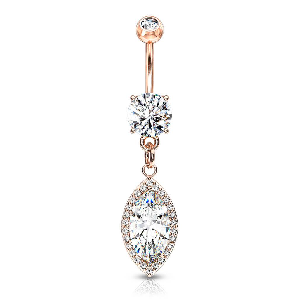 Piercing Nombril Pendentif Ovale Zircone - Image 8