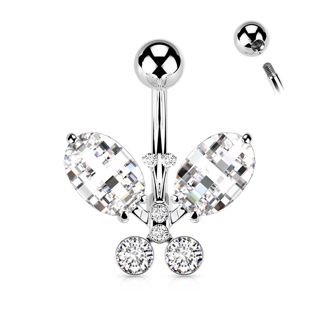 Piercing Nombril Papillon Zircone - Image 2