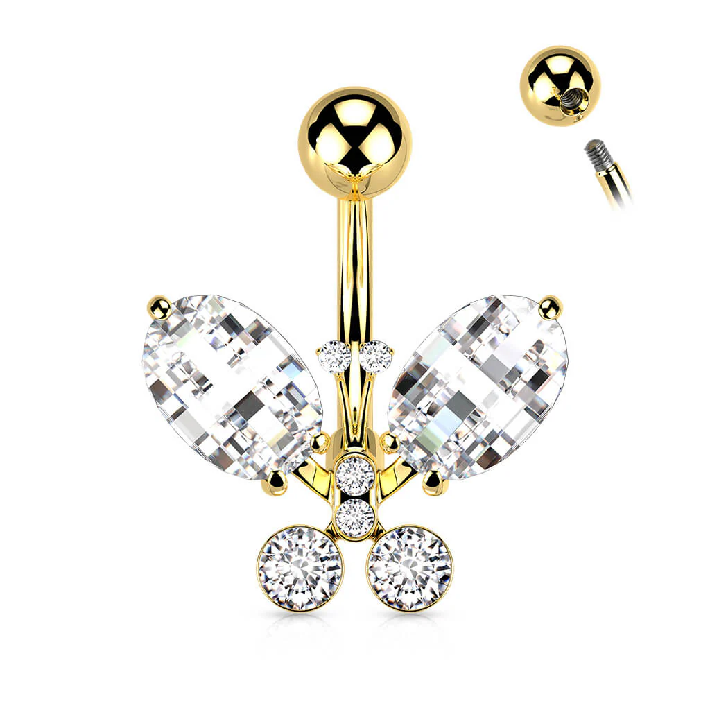 Piercing Nombril Papillon Zircone - Image 4