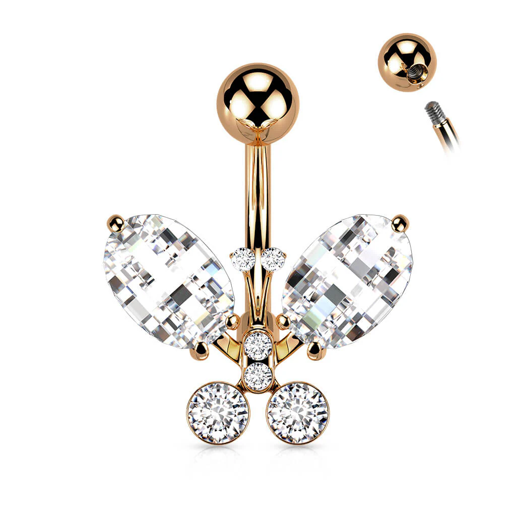 Piercing Nombril Papillon Zircone - Image 7