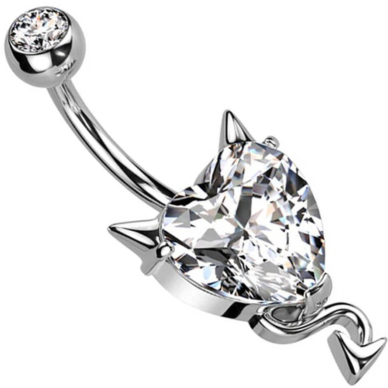 Piercing Nombril Cœur Démoniaque Zircone - Image 2