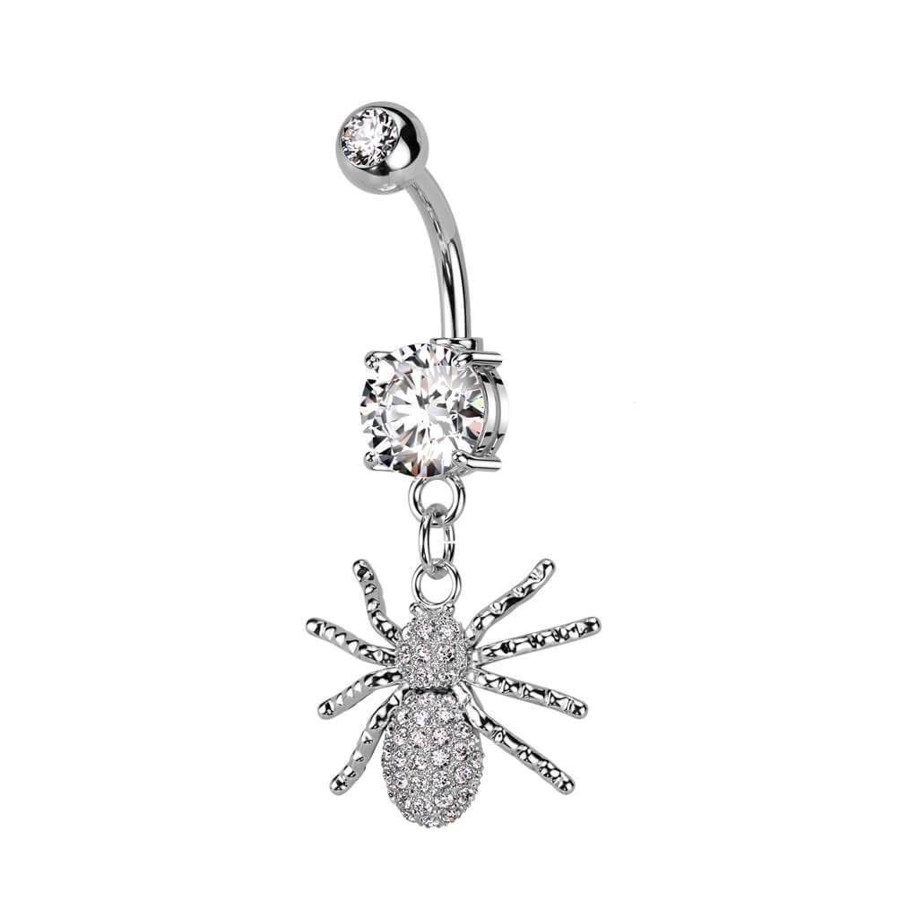 Piercing Nombril Pendentif Araignée Zircone - Image 2