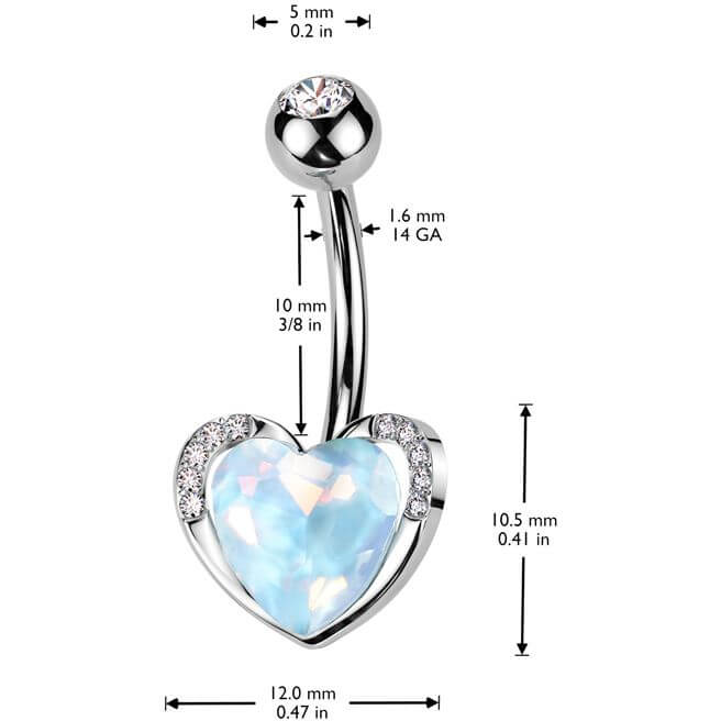 Piercing Nombril cœur zircone - Image 2