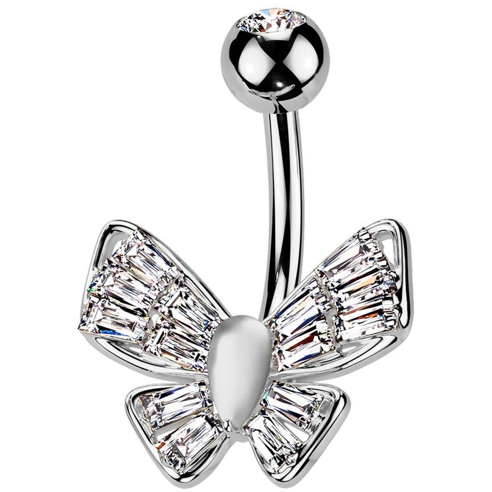 Piercing Nombril papillon zircone