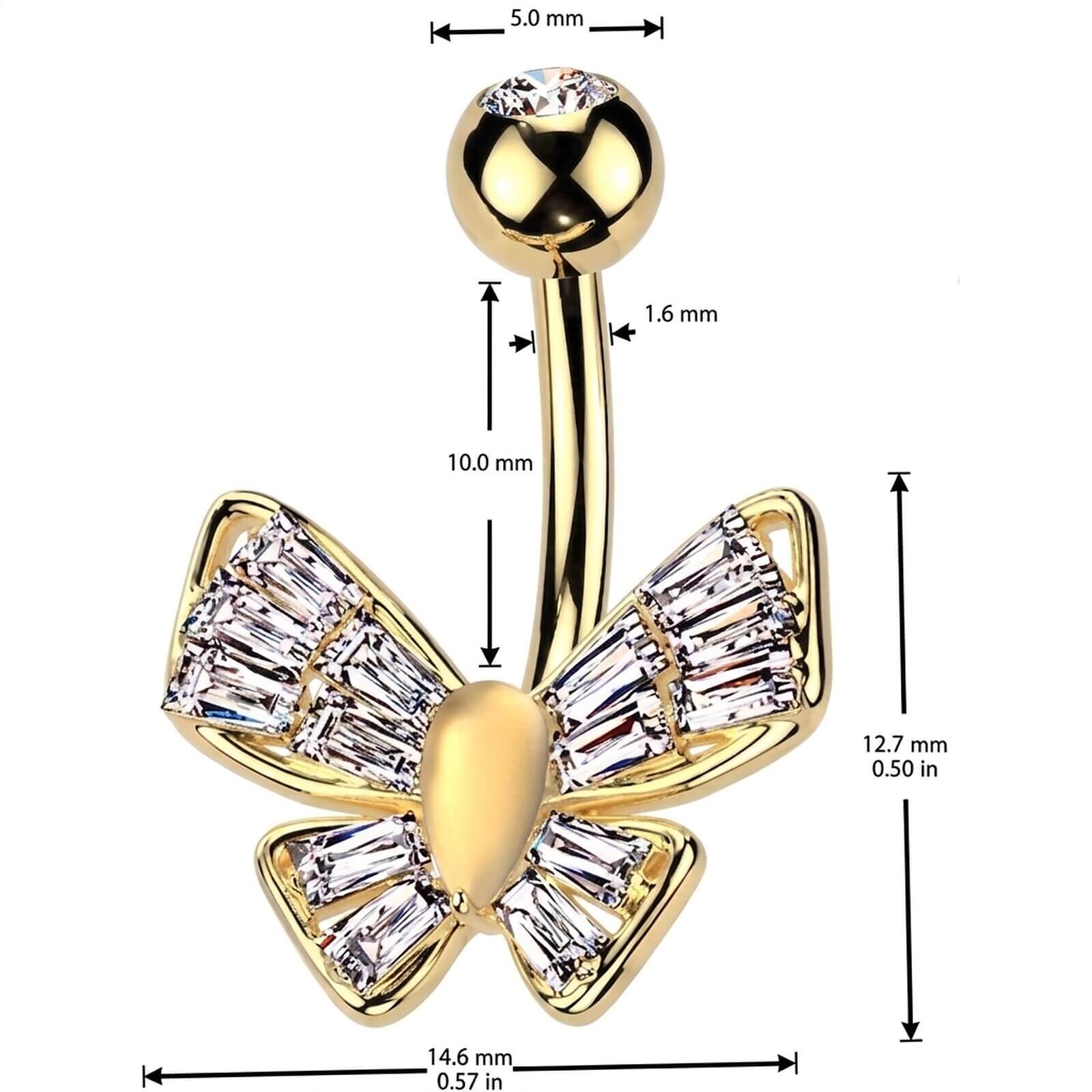Piercing Nombril papillon zircone - Image 2