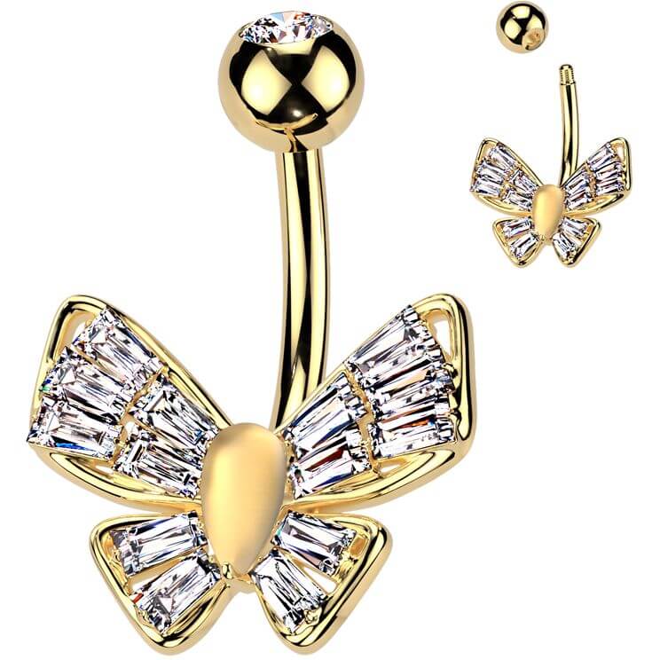 Piercing Nombril papillon zircone - Image 3