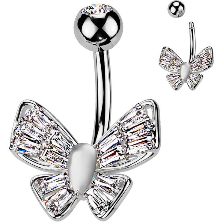 Piercing Nombril papillon zircone - Image 4