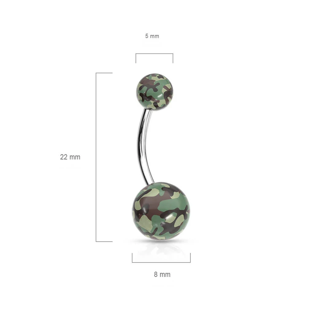Piercing Nombril Camouflage Acrylique - Image 3