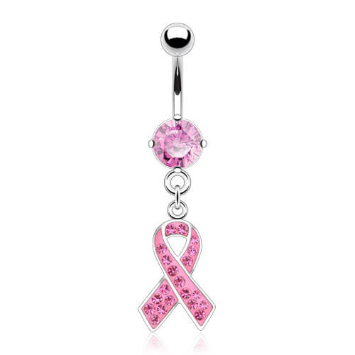 Piercing Nombril Pendentif Noeud Cancer Du Sein Zircone - Image 2