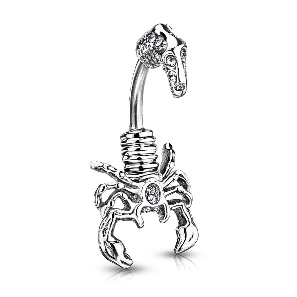 Piercing Nombril Scorpion Zircone Argent - Image 2