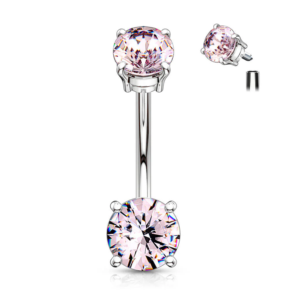 Piercing Nombril Zircone Filetage Interne - Image 6