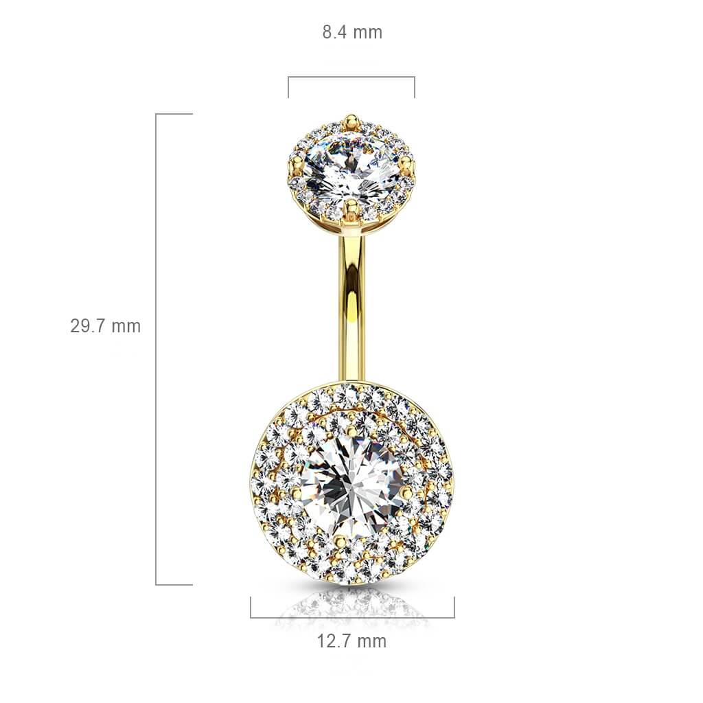 Piercing Nombril Zircone Ronde Filetage Interne - Image 3