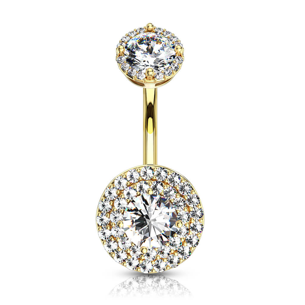 Piercing Nombril Zircone Ronde Filetage Interne - Image 4