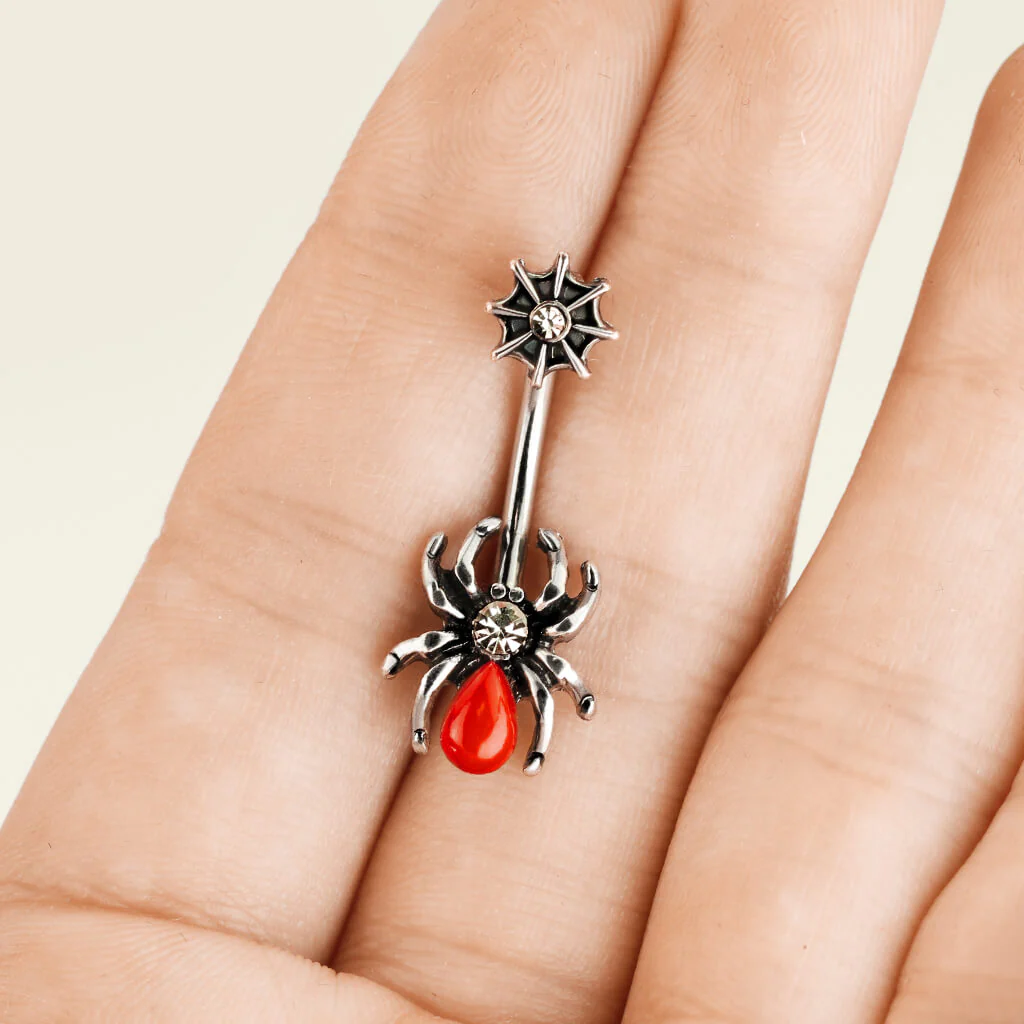 Piercing Nombril Araignée Noir Zircone - Image 4