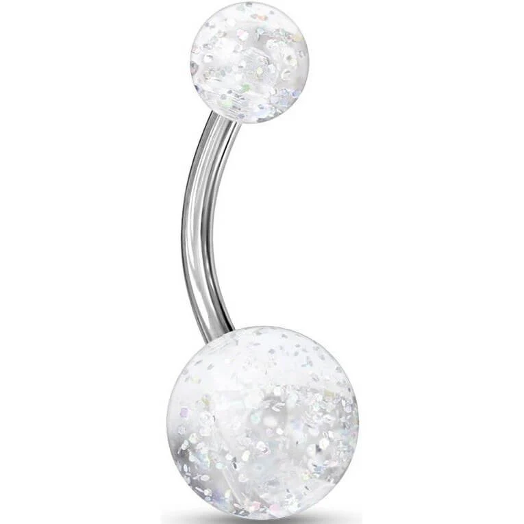 Piercing Nombril Bille Acrylique Ultra Pailletée