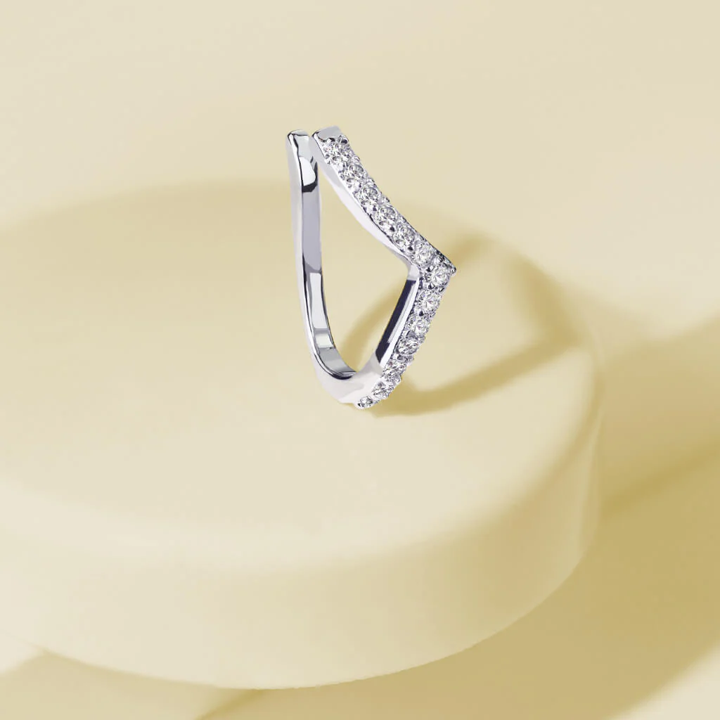 Faux Piercing au nez Ligne Zircone Argent Pliable - Image 5