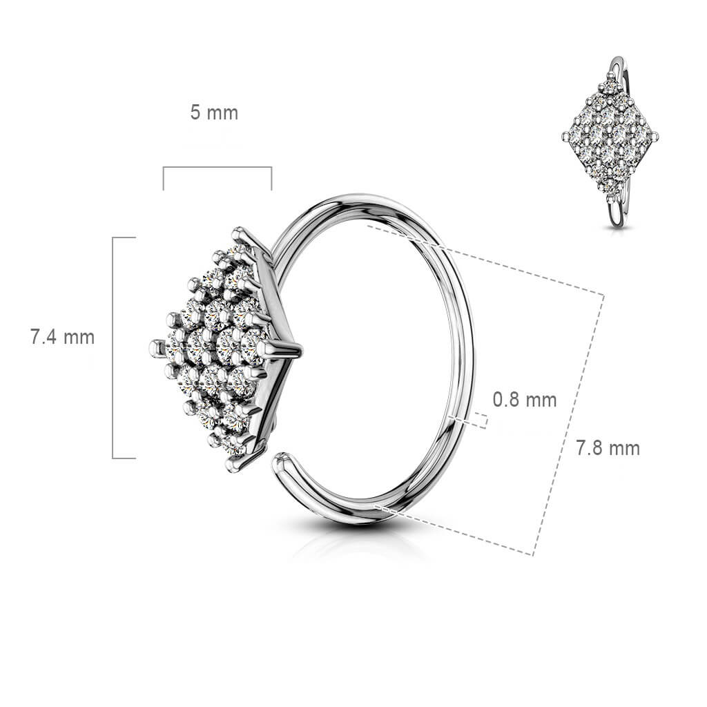 Anneau Losange Zircone Argent Pliable - Image 2