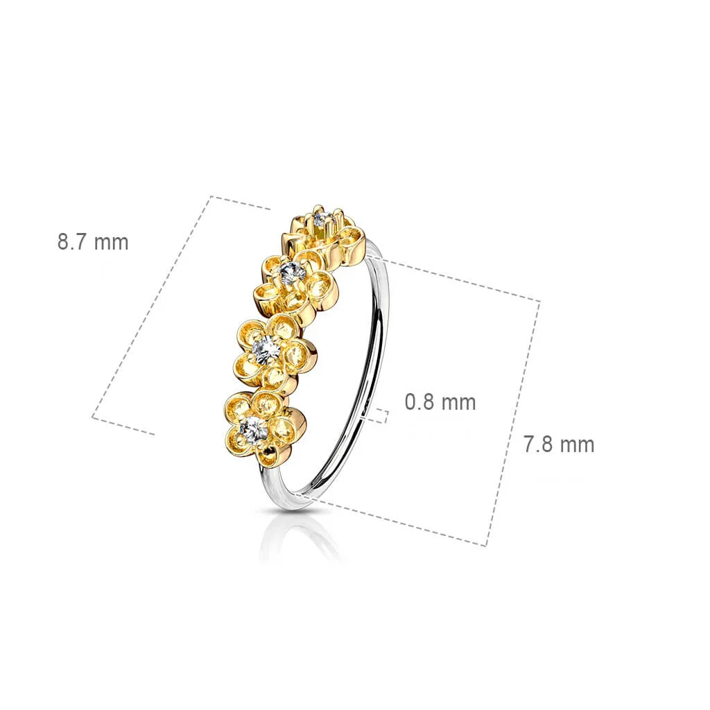 Anneau Fleurs Zircone Pliable - Image 3
