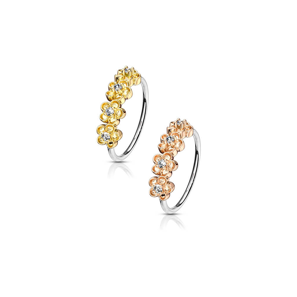 Anneau Fleurs Zircone Pliable - Image 4