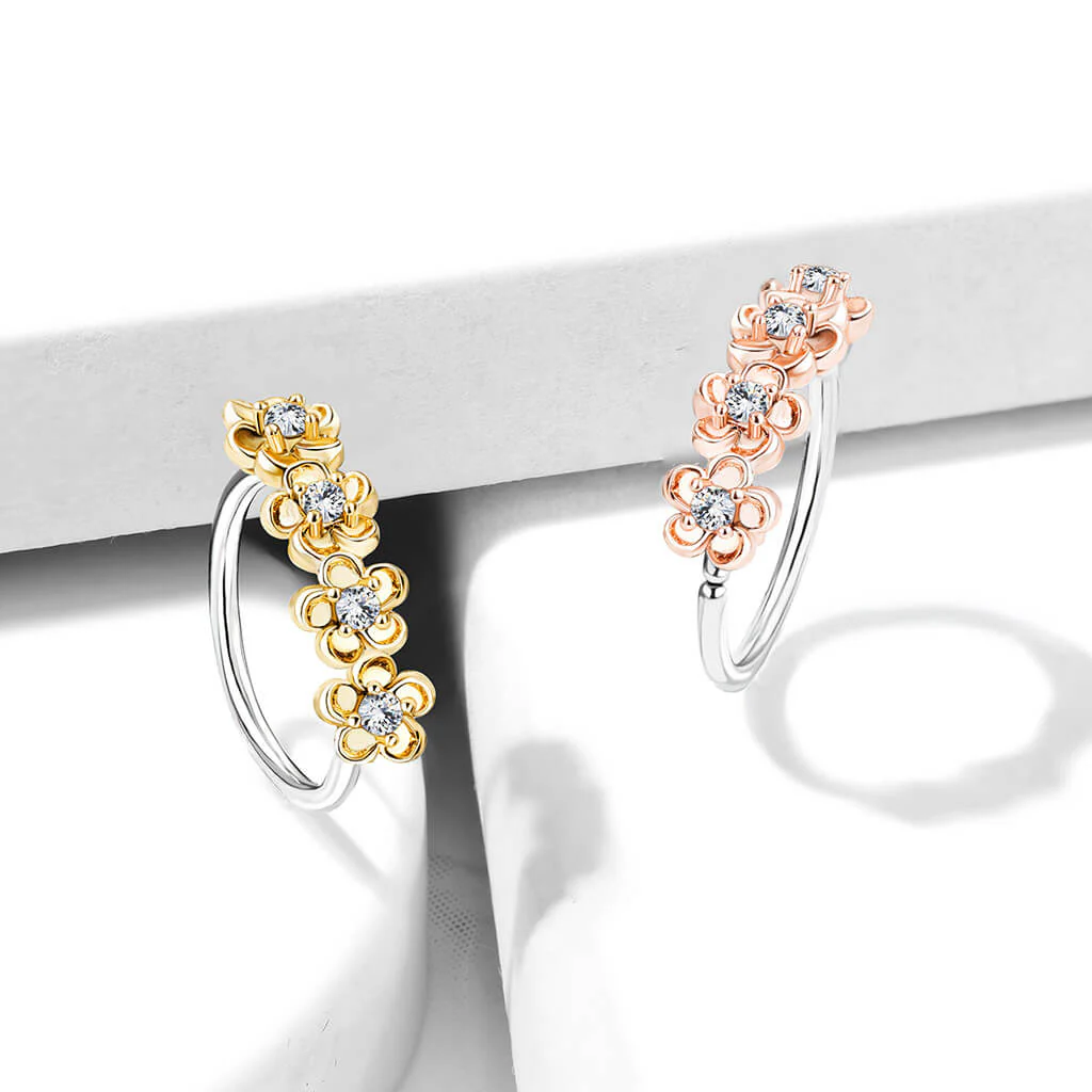 Anneau Fleurs Zircone Pliable - Image 6
