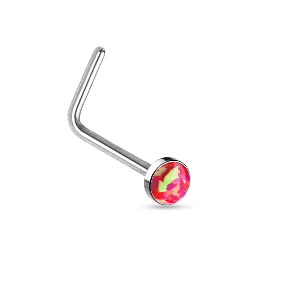 Nez En Forme de L Opale Plate Argent - Image 6