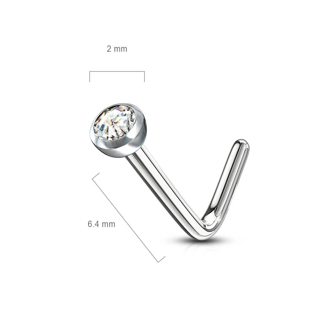 Nez En Forme de L Zircone Argent - Image 2