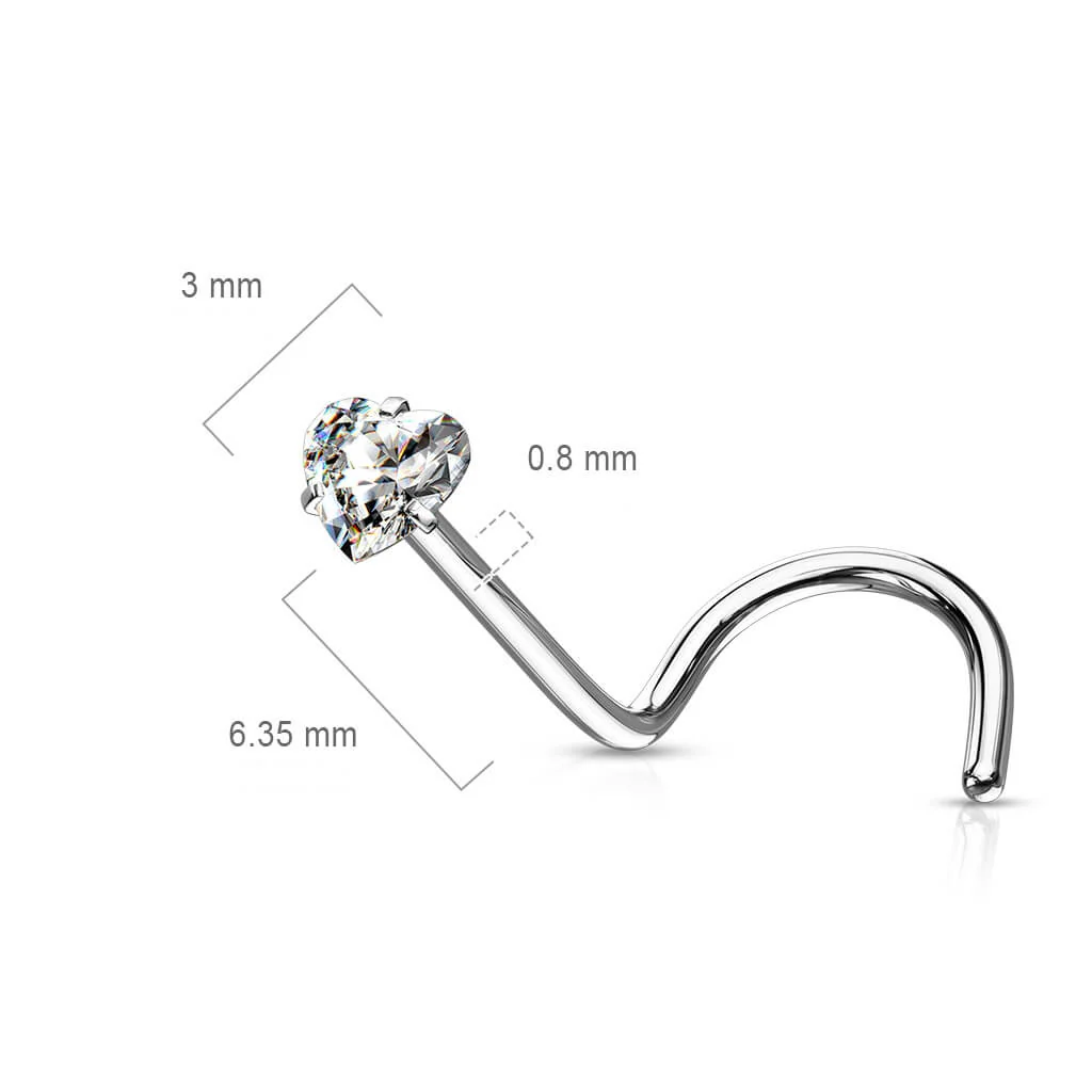 Nez Vis Zircone Cœur - Image 3