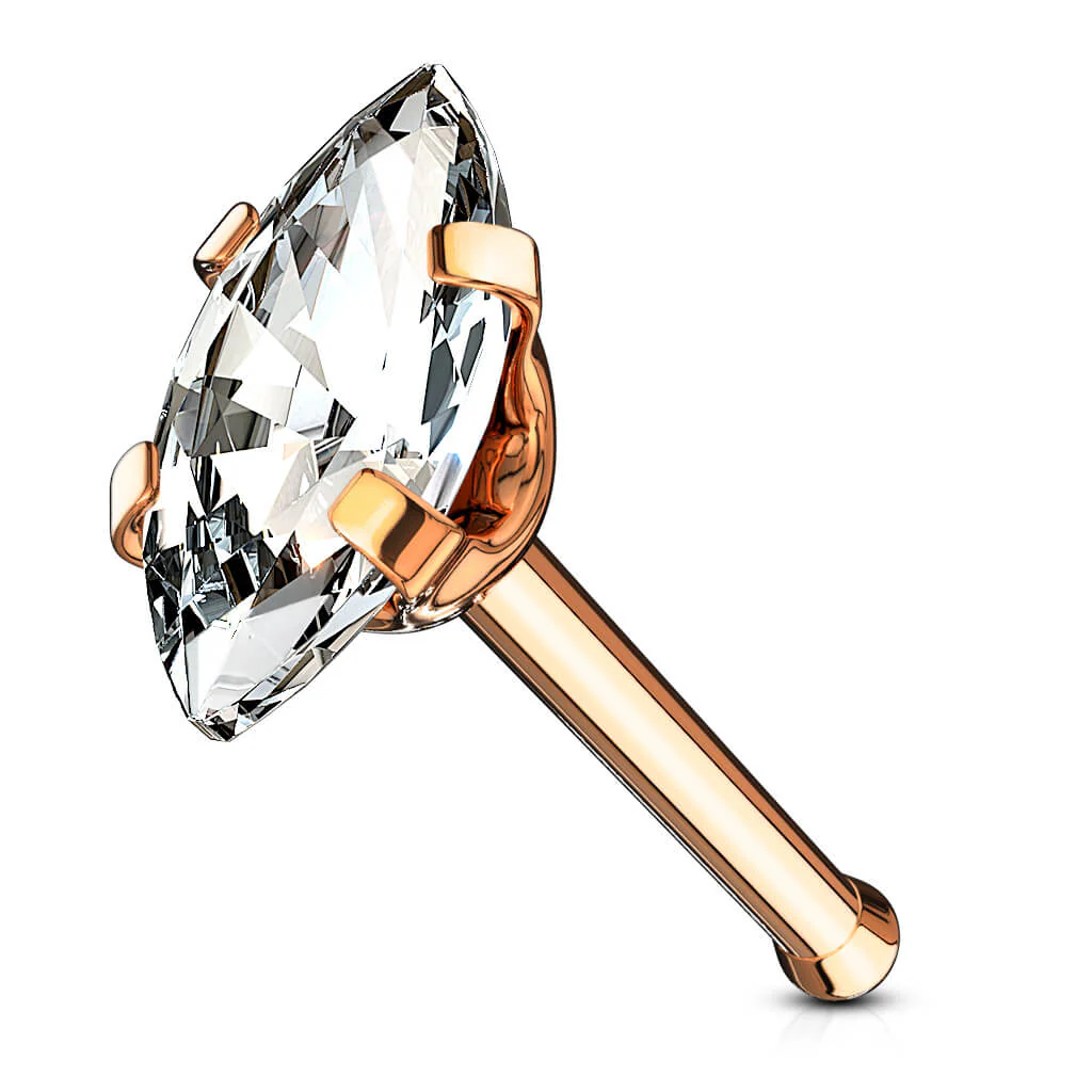 Nez Clou à Nez Marquise Zircone - Image 11