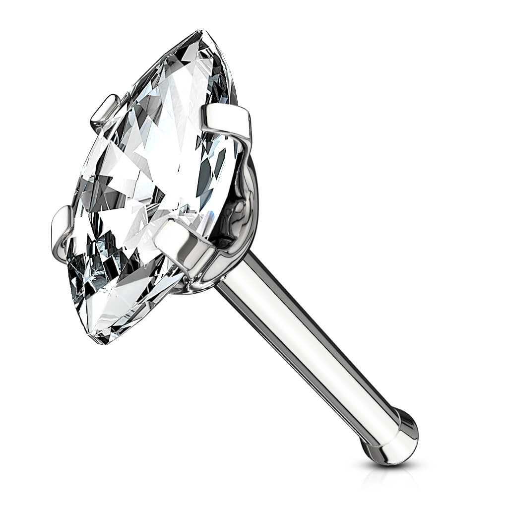 Nez Clou à Nez Marquise Zircone - Image 2
