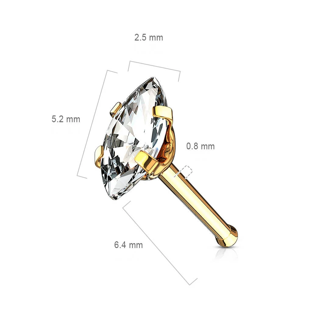 Nez Clou à Nez Marquise Zircone - Image 3