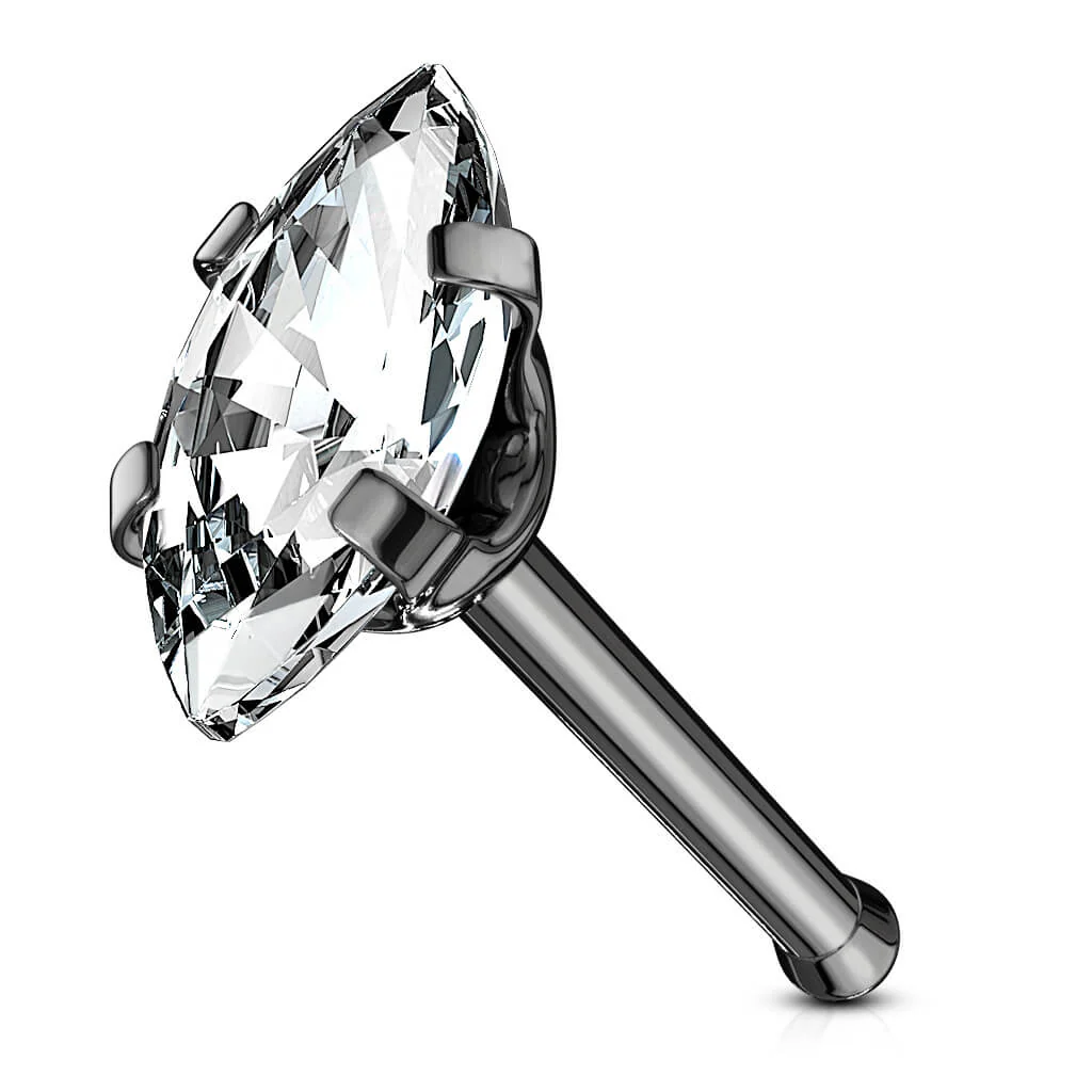 Nez Clou à Nez Marquise Zircone - Image 6