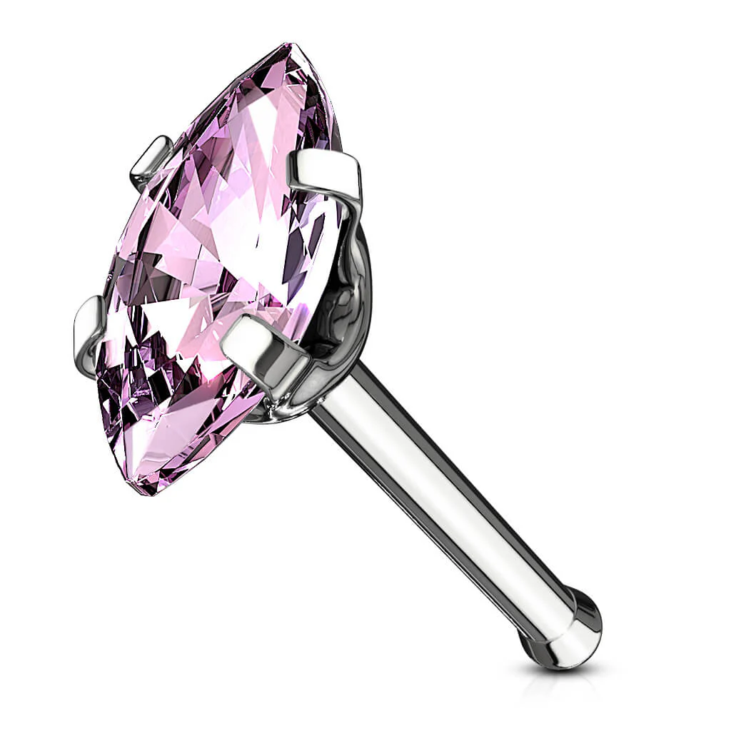 Nez Clou à Nez Marquise Zircone - Image 8