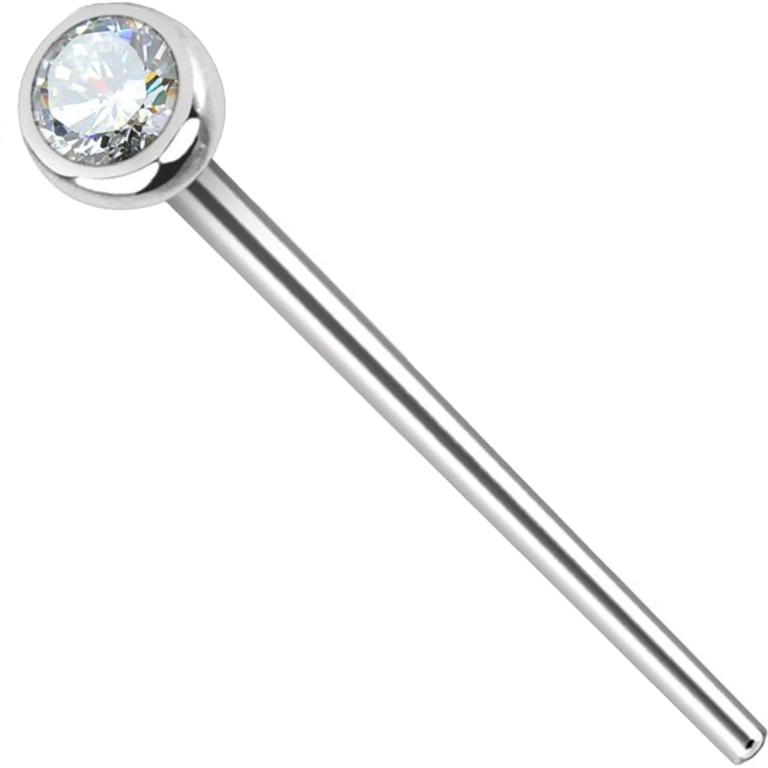 Nez Queue de Poisson Zircone Argent