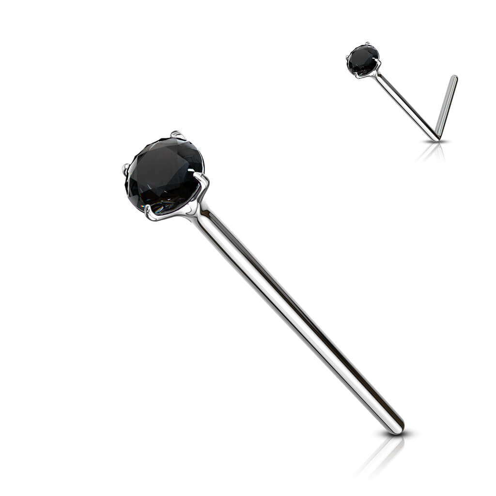 Argent 925 Nez Queue de Poisson Zircone Argent Pliable - Image 9