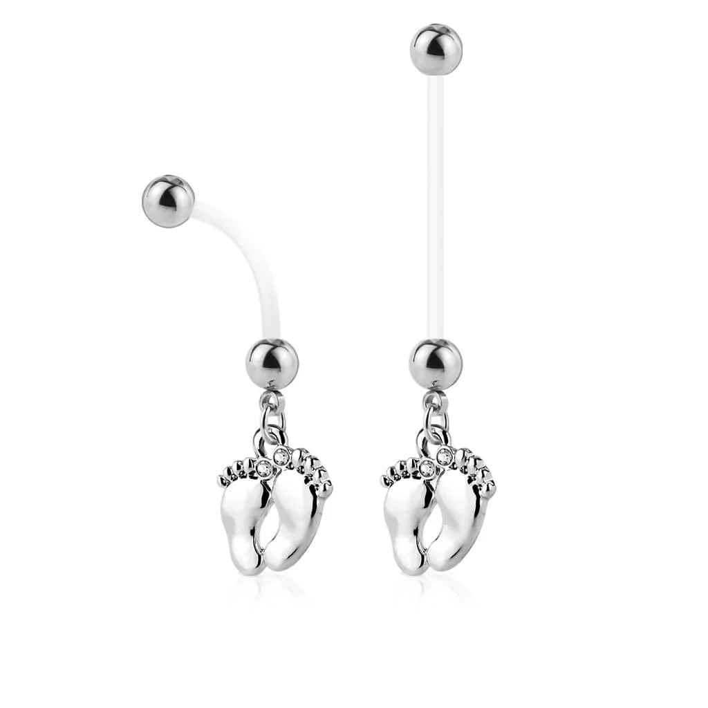 Piercing Nombril Pendentif Pieds de Bébé - Image 4