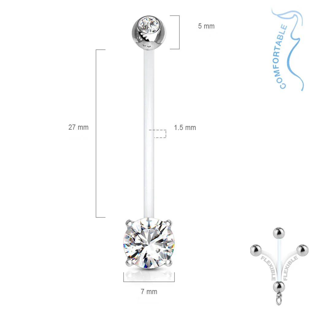 Piercing Nombril Zircone Ronde - Image 3