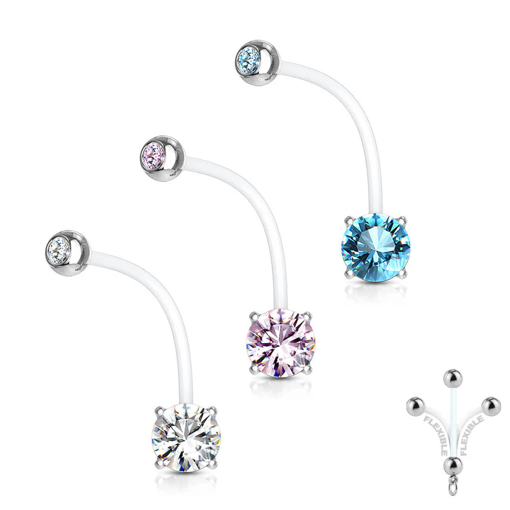 Piercing Nombril Zircone Ronde - Image 5