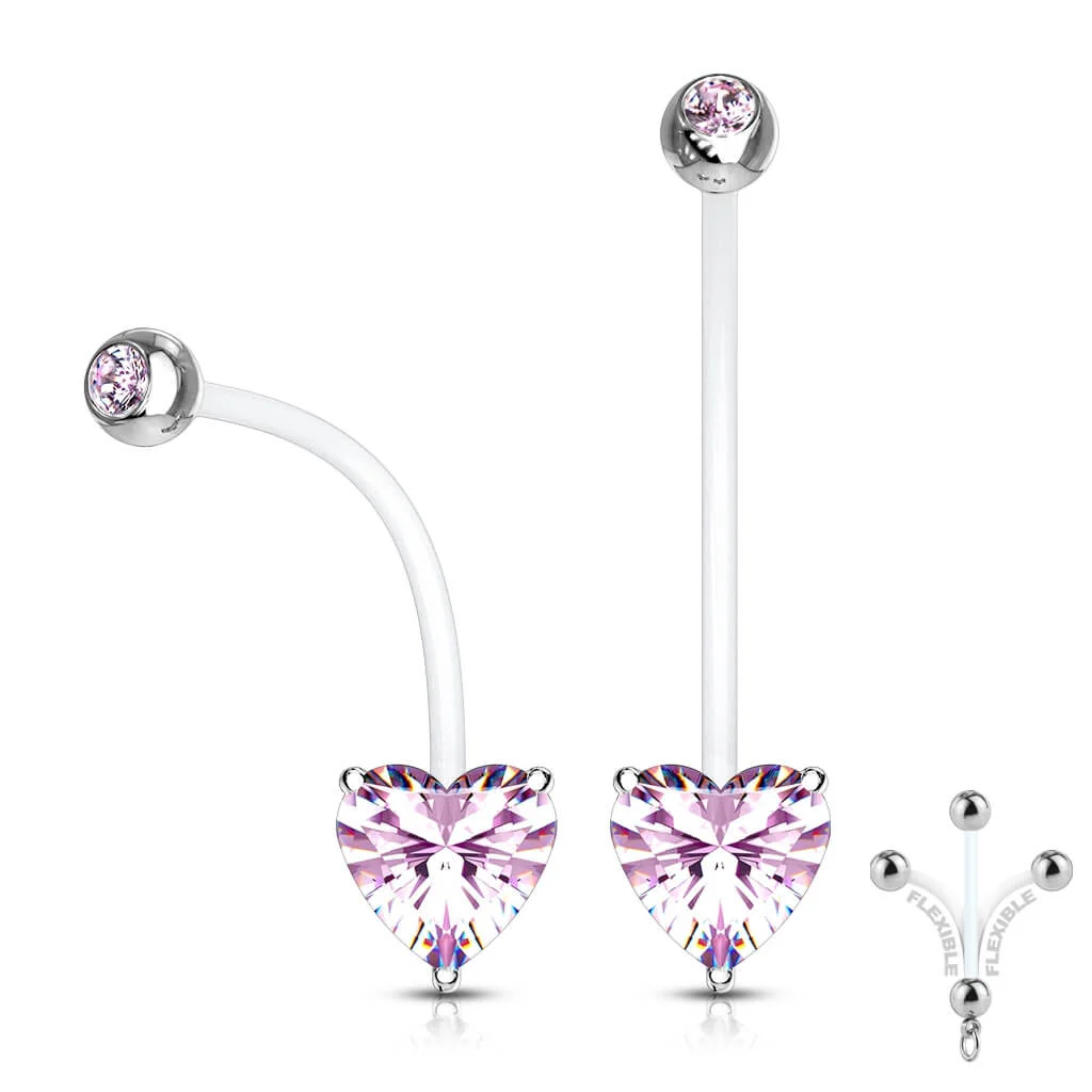 Piercing Nombril Zircone Cœur  - Image 4