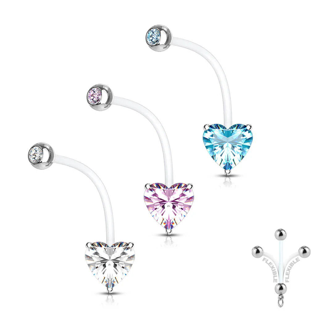 Piercing Nombril Zircone Cœur  - Image 5