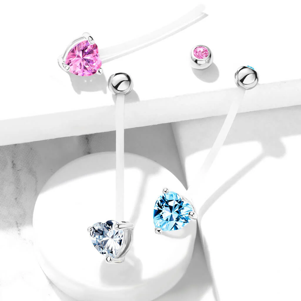 Piercing Nombril Zircone Cœur  - Image 7