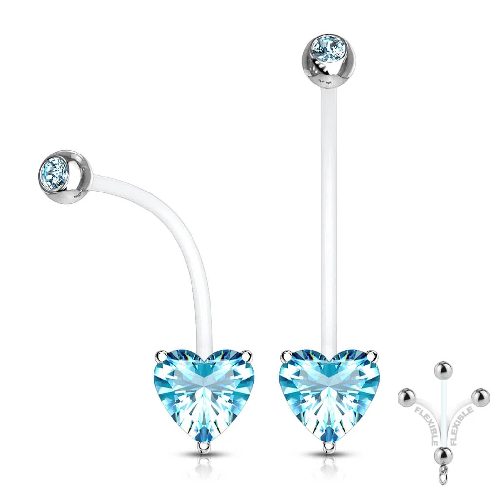 Piercing Nombril Zircone Cœur  - Image 8