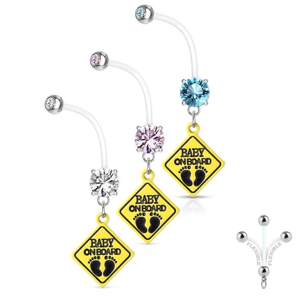 Piercing Nombril Pendentif Pieds de Bébé Zircone - Image 5