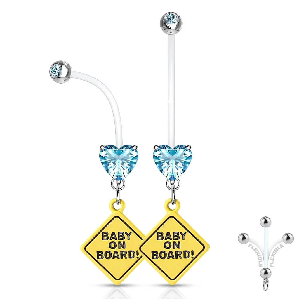 Piercing Nombril Pendentif Pieds de Bébé Coeur Zircone - Image 8