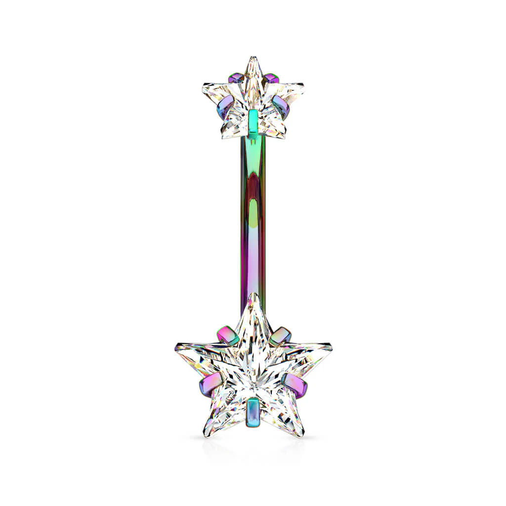 Piercing Nombril Zircone Étoile Filetage Interne - Image 10