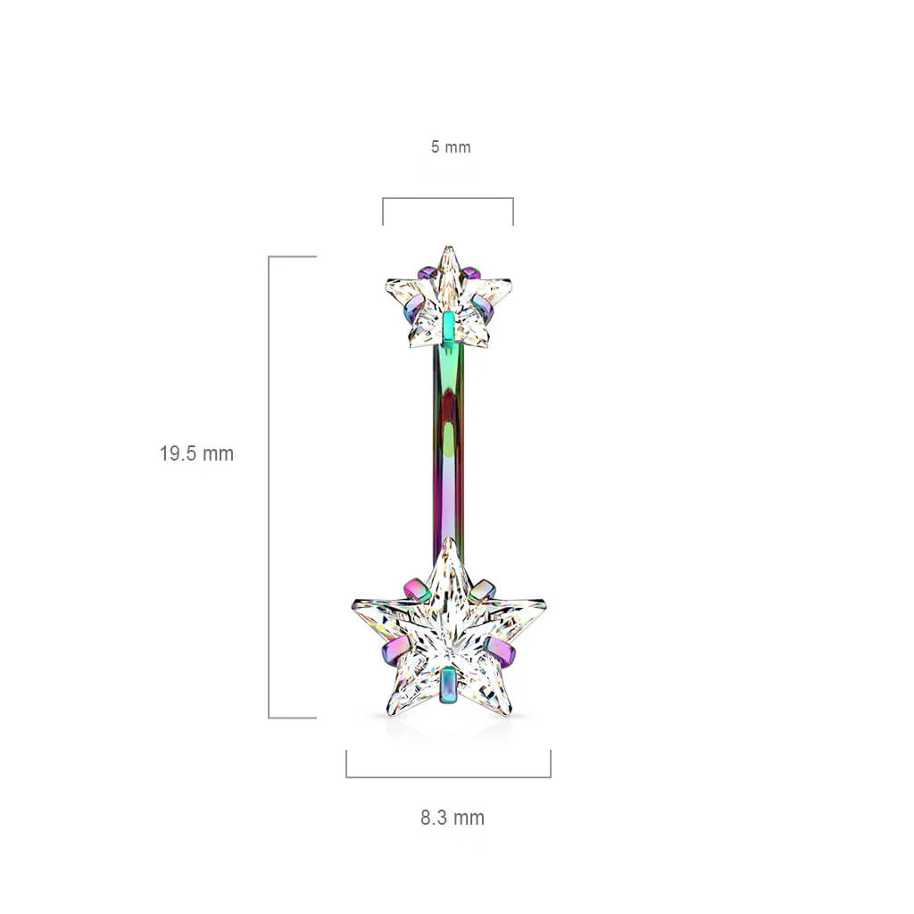 Piercing Nombril Zircone Étoile Filetage Interne - Image 3