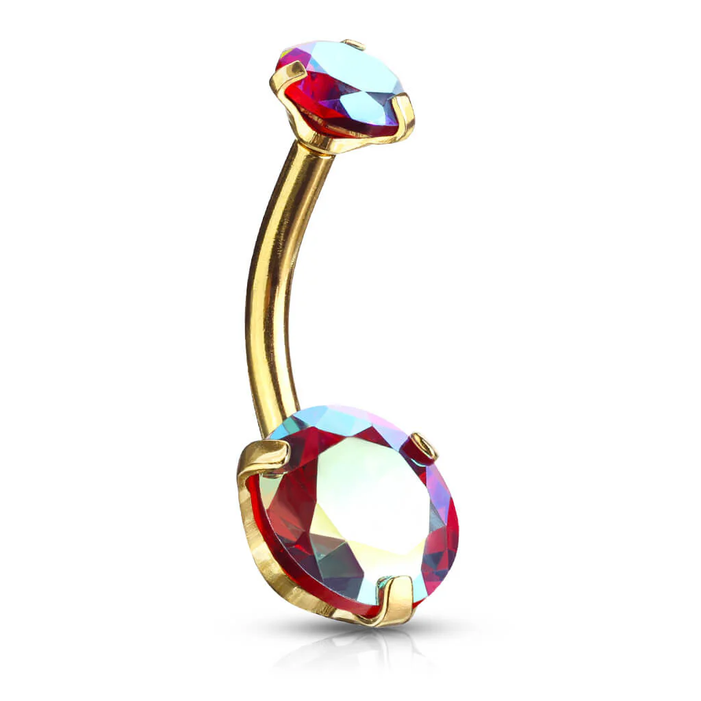 Piercing Nombril Zircone Ronde Filetage Interne - Image 11