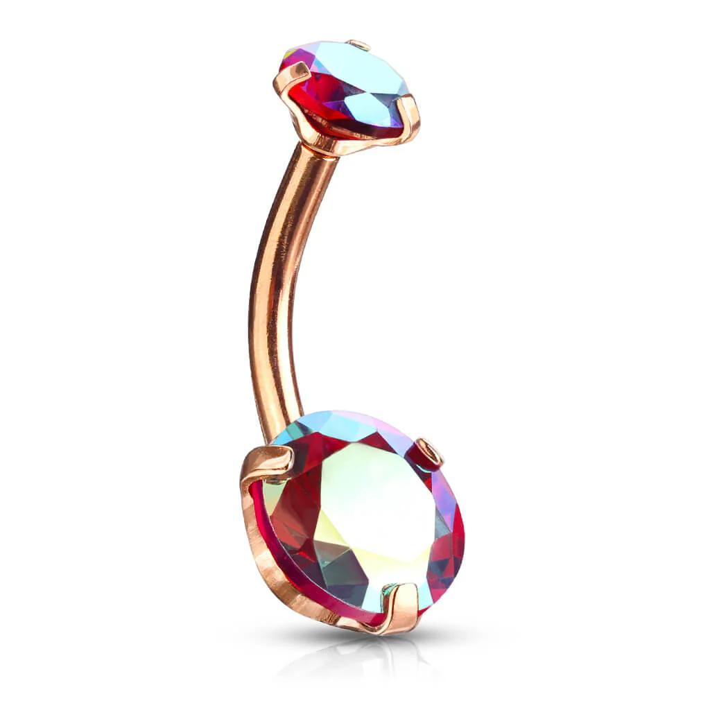 Piercing Nombril Zircone Ronde Filetage Interne - Image 15