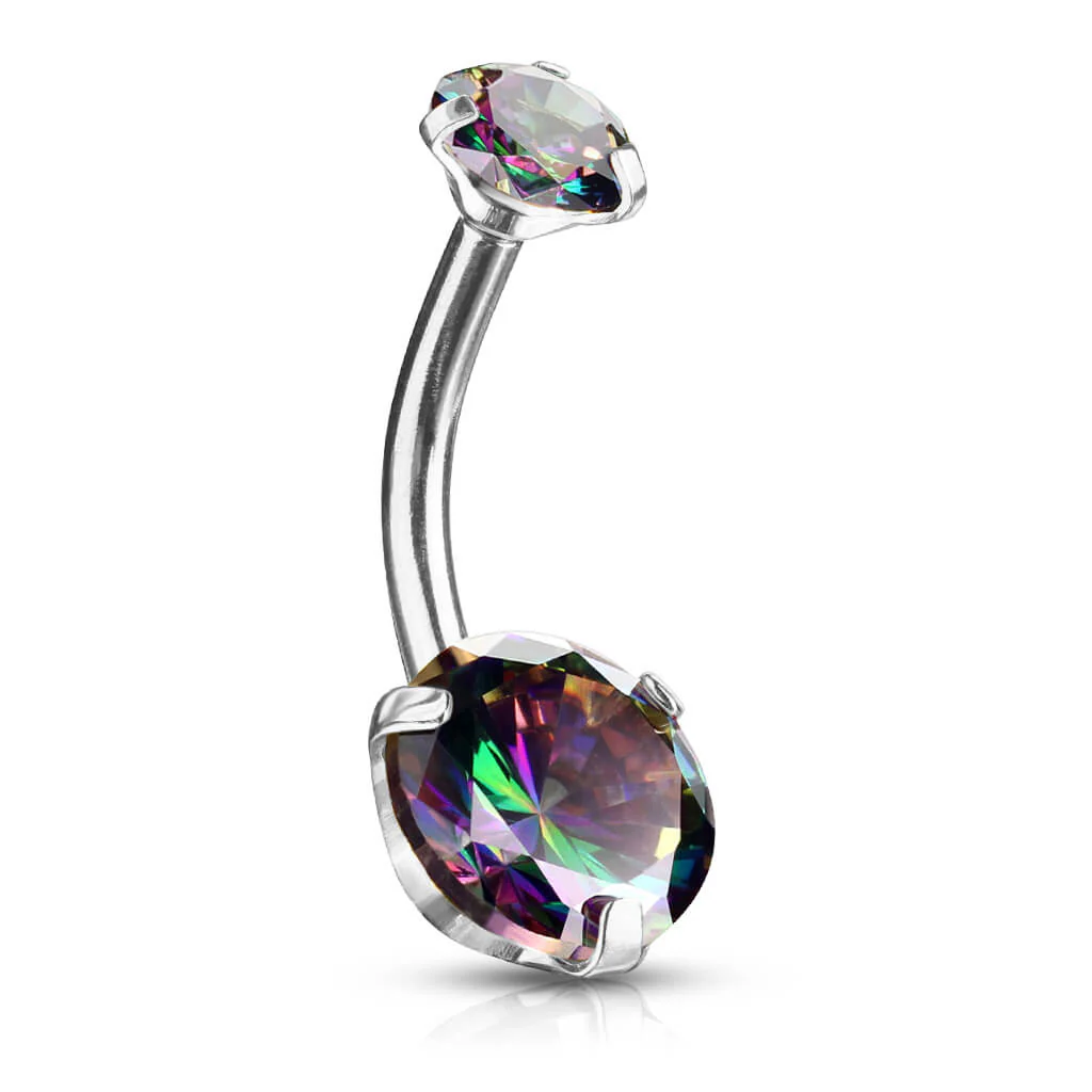 Piercing Nombril Zircone Ronde Filetage Interne - Image 17