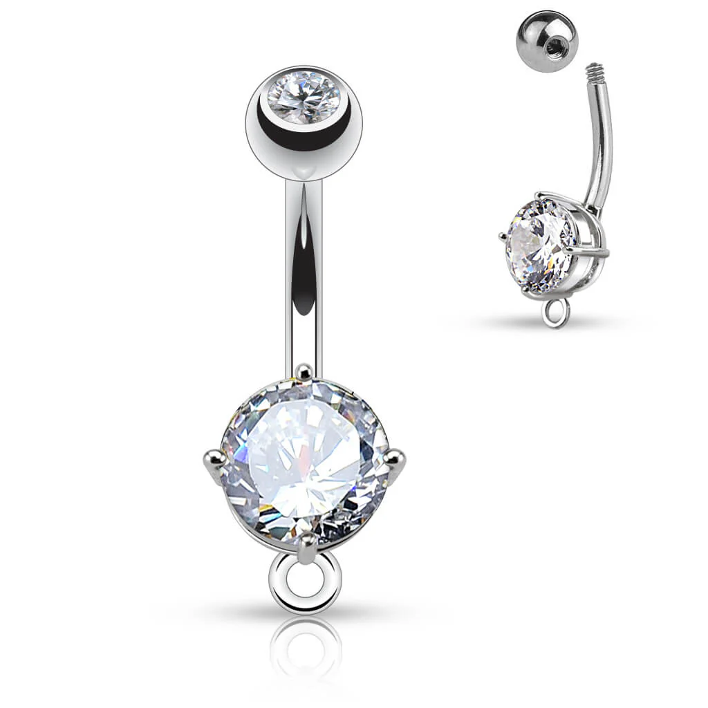 Piercing Nombril Zircone Ronde - Image 2